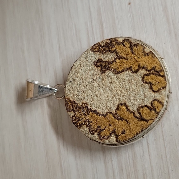 Hand Crafted Jewelry - PSILOMELANE DENDRITE FERNWOOD PENDANT